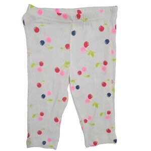 Koala Baby Infant Girl's Pants 9-12 Months White Blue Red Cherries NWOT